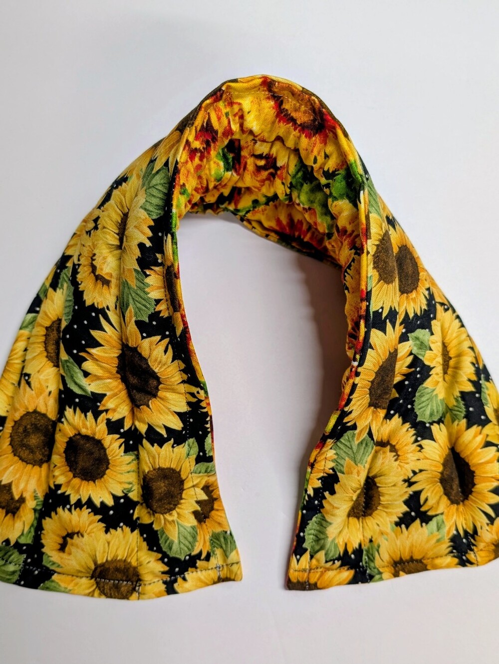 Rice-flax seed heating/cooling neck wrap, birds, Sunflowers
